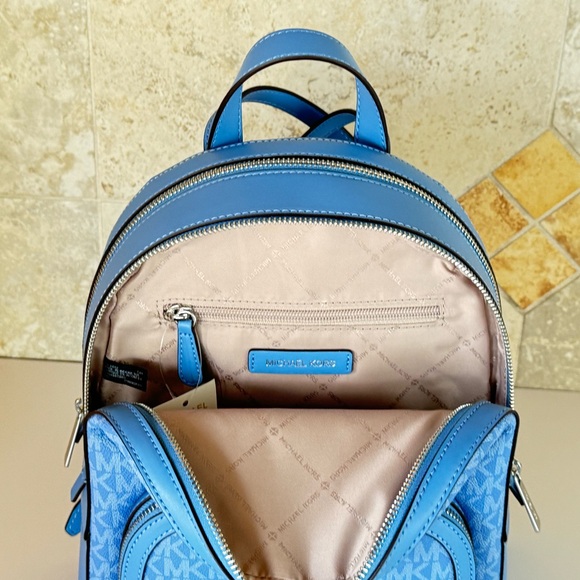 Michael Kors Jaycee Medium Backpack MK Blue - Picture 8 of 13